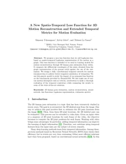 A New Spatio-Temporal Loss Function for 3D Motion Reconstruction and
  Extended Temporal Metrics for Motion Evaluation