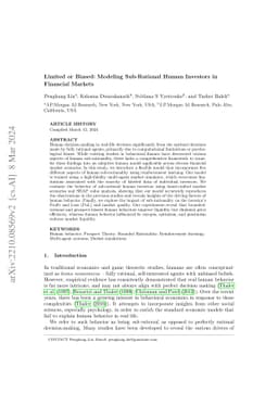 Limited or Biased: Modeling Sub-Rational Human Investors in Financial
  Markets