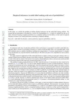 Skeptical inferences in multi-label ranking with sets of probabilities
