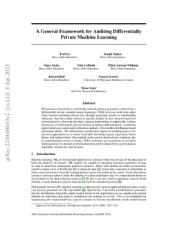 A General Framework for Auditing Differentially Private Machine Learning
