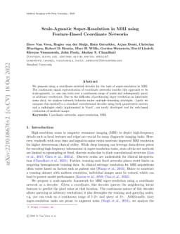 Scale-Agnostic Super-Resolution in MRI using Feature-Based Coordinate
  Networks