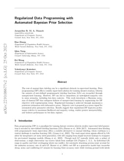 Regularized Data Programming with Automated Bayesian Prior Selection
