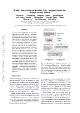 RARR: Researching and Revising What Language Models Say, Using Language
  Models