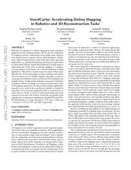 VoxelCache: Accelerating Online Mapping in Robotics and 3D
  Reconstruction Tasks