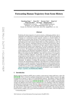 Forecasting Human Trajectory from Scene History