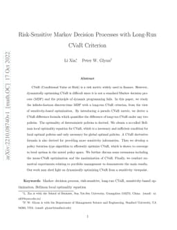 Risk-Sensitive Markov Decision Processes with Long-Run CVaR Criterion