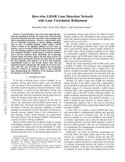 Row-wise LiDAR Lane Detection Network with Lane Correlation Refinement