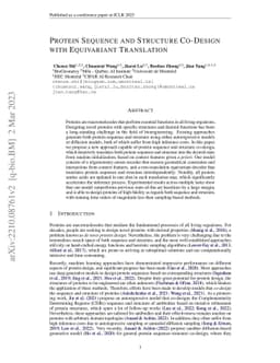 Protein Sequence and Structure Co-Design with Equivariant Translation