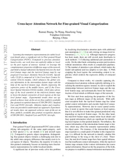 Cross-layer Attention Network for Fine-grained Visual Categorization