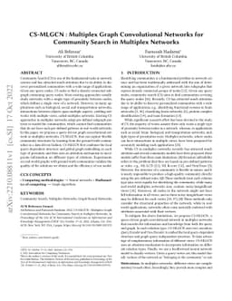 CS-MLGCN : Multiplex Graph Convolutional Networks for Community Search
  in Multiplex Networks