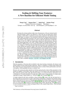 Scaling & Shifting Your Features: A New Baseline for Efficient Model
  Tuning