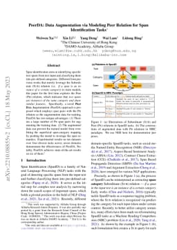PeerDA: Data Augmentation via Modeling Peer Relation for Span
  Identification Tasks