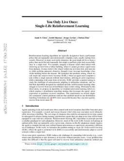 You Only Live Once: Single-Life Reinforcement Learning
