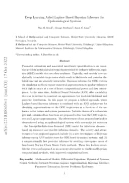 Deep Learning Aided Laplace Based Bayesian Inference for Epidemiological
  Systems