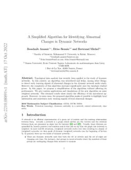 A Simplified Algorithm for Identifying Abnormal Changes in Dynamic
  Networks