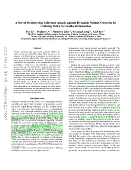 A Novel Membership Inference Attack against Dynamic Neural Networks by
  Utilizing Policy Networks Information