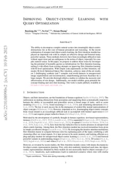 Improving Object-centric Learning with Query Optimization