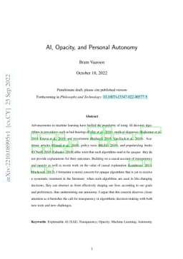 AI, Opacity, and Personal Autonomy