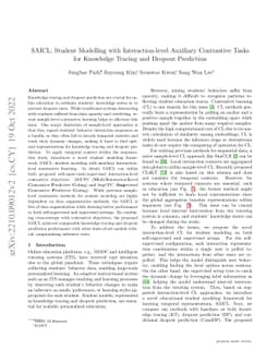 SAICL: Student Modelling with Interaction-level Auxiliary Contrastive
  Tasks for Knowledge Tracing and Dropout Prediction