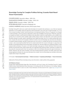 Knowledge Tracing for Complex Problem Solving: Granular Rank-Based
  Tensor Factorization