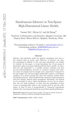 Simultaneous Inference in Non-Sparse High-Dimensional Linear Models