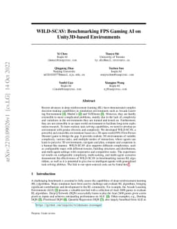 WILD-SCAV: Benchmarking FPS Gaming AI on Unity3D-based Environments