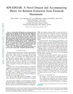 KPI-EDGAR: A Novel Dataset and Accompanying Metric for Relation
  Extraction from Financial Documents