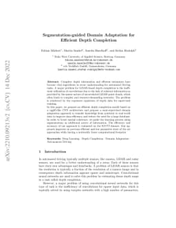Segmentation-guided Domain Adaptation for Efficient Depth Completion