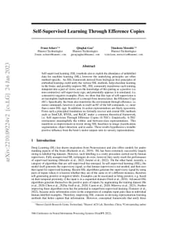 Self-Supervised Learning Through Efference Copies