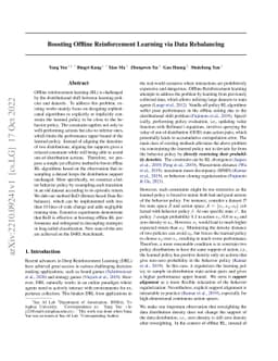Boosting Offline Reinforcement Learning via Data Rebalancing