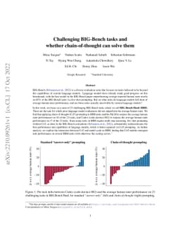 Challenging BIG-Bench Tasks and Whether Chain-of-Thought Can Solve Them