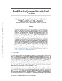 Deep Bidirectional Language-Knowledge Graph Pretraining