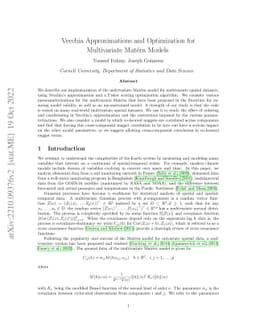 Vecchia Approximations and Optimization for Multivariate Matérn Models