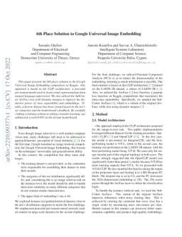 6th Place Solution to Google Universal Image Embedding