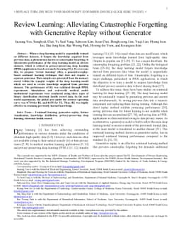Review Learning: Alleviating Catastrophic Forgetting with Generative
  Replay without Generator