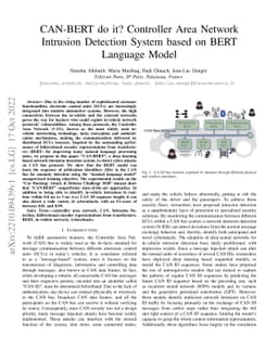 CAN-BERT do it? Controller Area Network Intrusion Detection System based
  on BERT Language Model