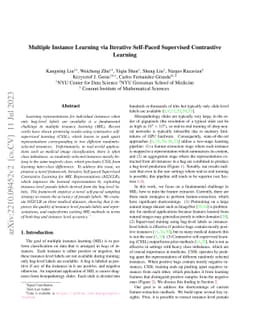 Multiple Instance Learning via Iterative Self-Paced Supervised
  Contrastive Learning