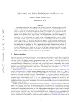 Adversarial and Safely Scaled Question Generation