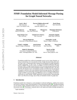 FIMP: Foundation Model-Informed Message Passing for Graph Neural
  Networks