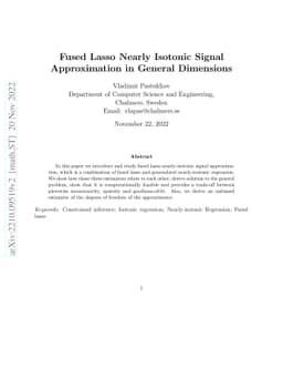 Fused Lasso Nearly Isotonic Signal Approximation in General Dimensions