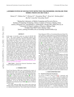 A Hybrid System of Sound Event Detection Transformer and Frame-wise
  Model for DCASE 2022 Task 4