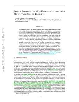 Simple Emergent Action Representations from Multi-Task Policy Training
