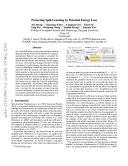 Protecting Split Learning by Potential Energy Loss