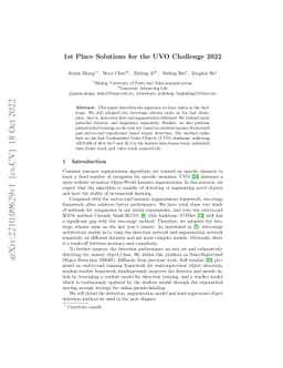 1st Place Solutions for the UVO Challenge 2022