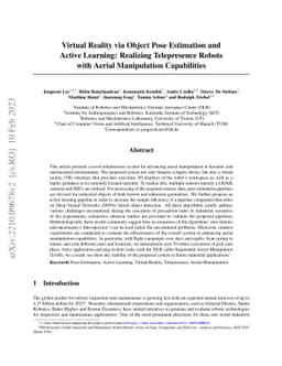 Virtual Reality via Object Pose Estimation and Active Learning:
  Realizing Telepresence Robots with Aerial Manipulation Capabilities