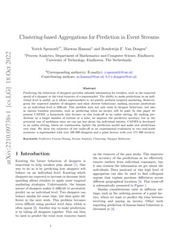 Clustering-based Aggregations for Prediction in Event Streams