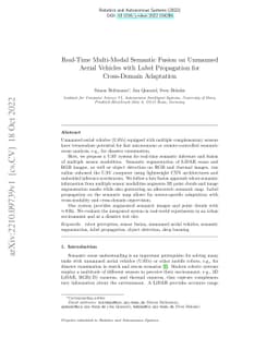 Real-Time Multi-Modal Semantic Fusion on Unmanned Aerial Vehicles with
  Label Propagation for Cross-Domain Adaptation