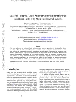 A Signal Temporal Logic Motion Planner for Bird Diverter Installation
  Tasks with Multi-Robot Aerial Systems