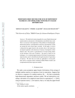Dimension-free Bounds for Sum of Dependent Matrices and Operators with
  Heavy-Tailed Distribution