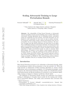 Scaling Adversarial Training to Large Perturbation Bounds